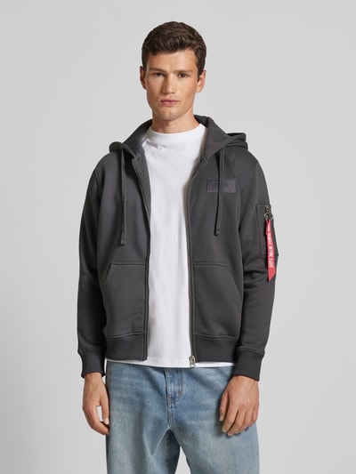 Alpha Industries Sweatjack met labeldetails Antraciet - 4