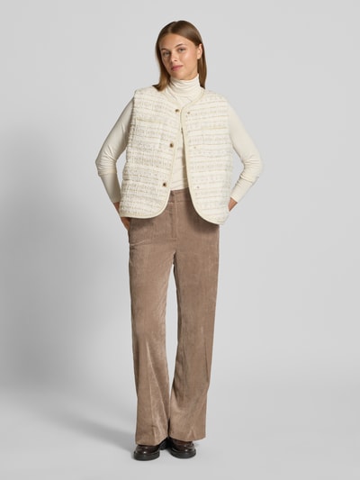 Rich & Royal Gilet met ronde hals Offwhite - 1