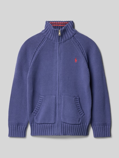 Polo Ralph Lauren Kids Strickjacke mit Label-Stitching und Eingrifftaschen Blau 1