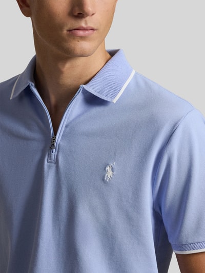 Polo Ralph Lauren Regular Fit Poloshirt aus Baumwoll-Mix mit Reißverschluss Hellblau 3