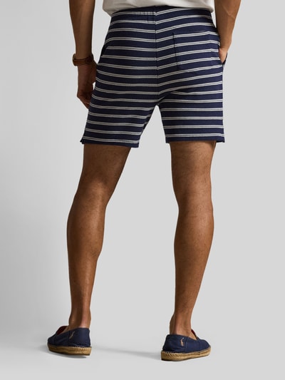 Polo Ralph Lauren Regular Fit Shorts aus Baumwoll-Mix mit Lochmuster-Streifen Marine 5