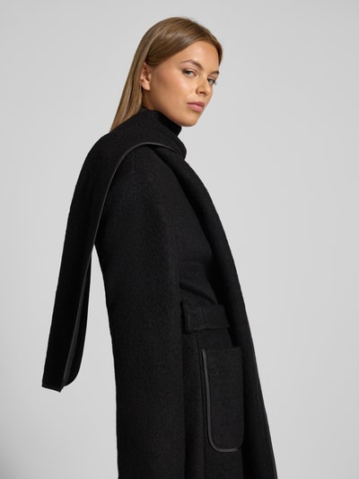 Fuchs Schmitt Płaszcz w kołnierzem z połami i detalem szalowym  Czarny 3