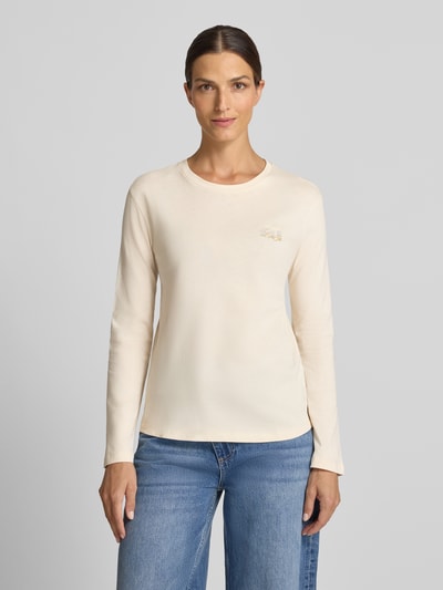 Liu Jo White Regular fit shirt met lange mouwen met labelstitching Offwhite - 4
