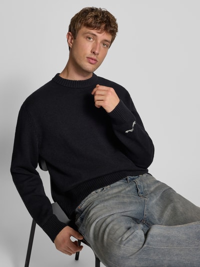 JACK & JONES Strickpullover mit Label-Stitching Modell 'NORREBRO' Black 3