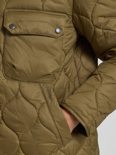 Barbour Regular fit gewatteerd jack met capuchon en tunnelkoord Olijfgroen - 3