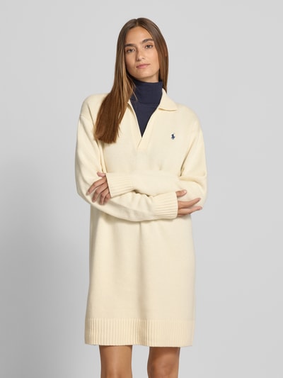 Polo Ralph Lauren Wollen jurk met logostitching Zand - 4