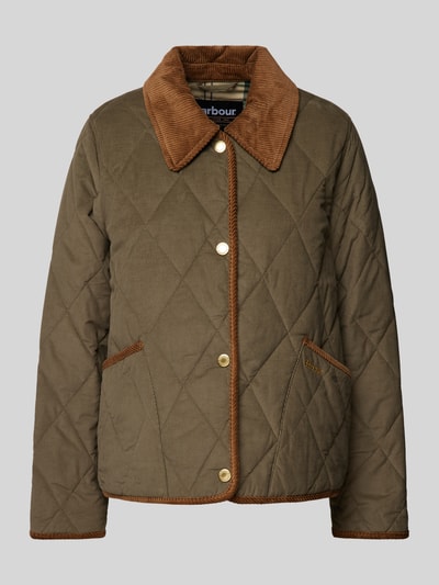 Barbour Jacke mit Druckknopfleiste Modell 'Emilia' Khaki 1