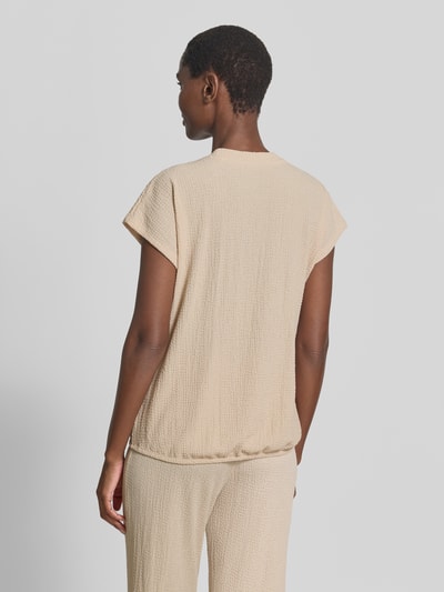 Christian Berg Woman T-Shirt mit Strukturmuster und Rundhalsausschnitt Beige 5