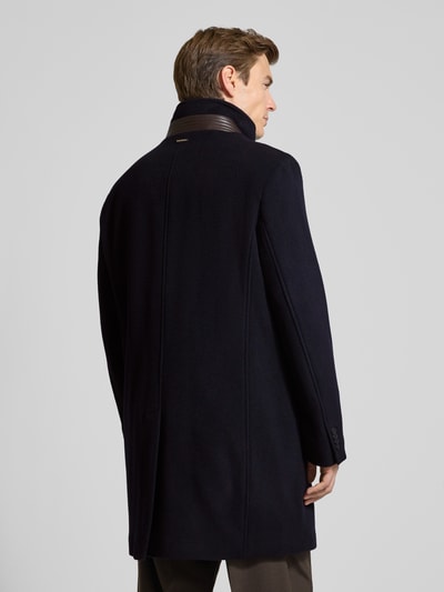 Roy Robson Regular fit lange jas van een mix van katoen en kasjmier Marineblauw - 5