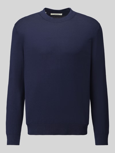 Produktfoto, dunkelblauer Regular Fit Pullover aus reiner Baumwolle Modell 'TORINO' von Selected, glatte Struktur, Herren Pullover