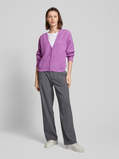 MOS MOSH Cardigan met V-hals, model 'THORA' Violet - 1