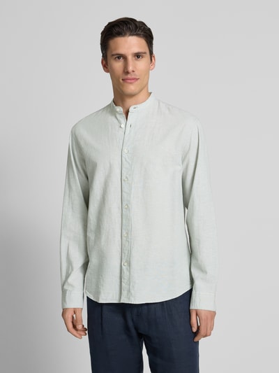 SELECTED HOMME  Regular Fit Freizeithemd aus Baumwoll-Leinen-Mix Modell 'REGNEW' Hellgruen 4