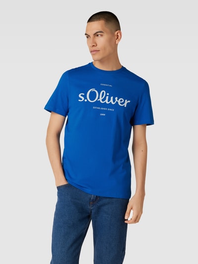 s.Oliver RED LABEL T-Shirt mit Label-Print Modell 'Logo' Royal 4