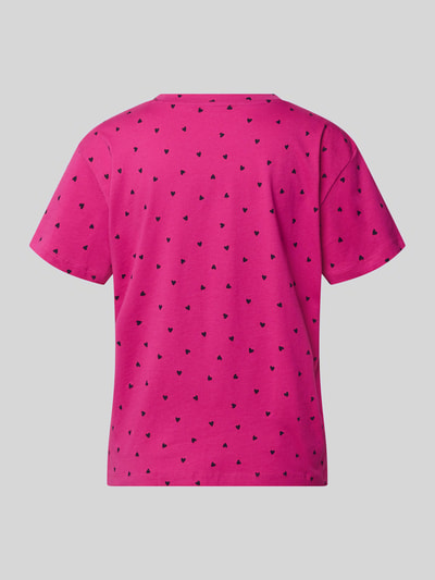Produktfoto, Pyjama-Oberteil mit Rundhalsausschnitt von Jake*s Casual aus Reine Baumwolle im Regular-Fit mit Allover-Muster, pink, strukturierte Oberfläche