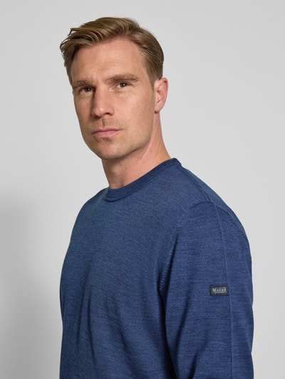 MAERZ Muenchen Gebreide pullover van merinowol Oceaanblauw gemêleerd - 3
