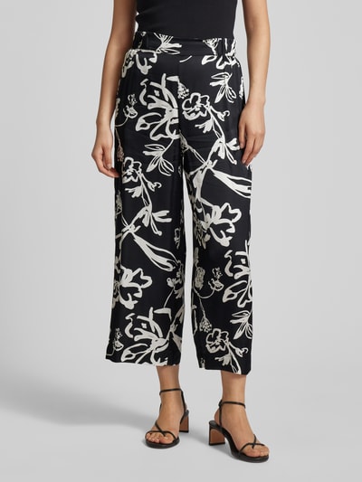 s.Oliver BLACK LABEL Wide Leg Stoffhose mit Allover-Print Black 4