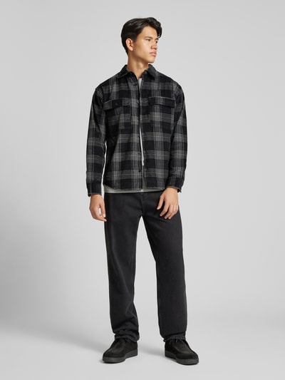 Jack & Jones Regular fit vrijetijdsoverhemd met borstzak, model 'THEO' Zwart - 1