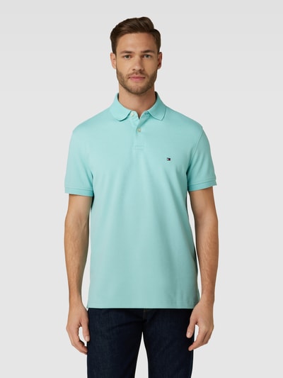 Tommy Hilfiger Poloshirt met labelstitching Lichtturquoise - 4