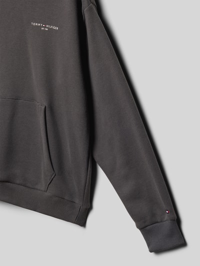 Tommy Hilfiger Teens Regular fit hoodie van katoenmix Grafiet - 2