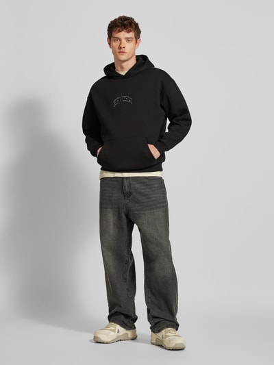 REVIEW Hoodie mit Label-Stitching Black 1