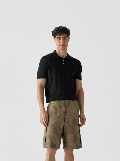 Lardini Poloshirt in Ripp-Optik Dunkelgrün 4