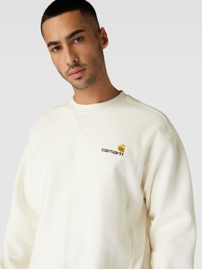 Carhartt Work In Progress Sweatshirt met labelstitching Offwhite - 3