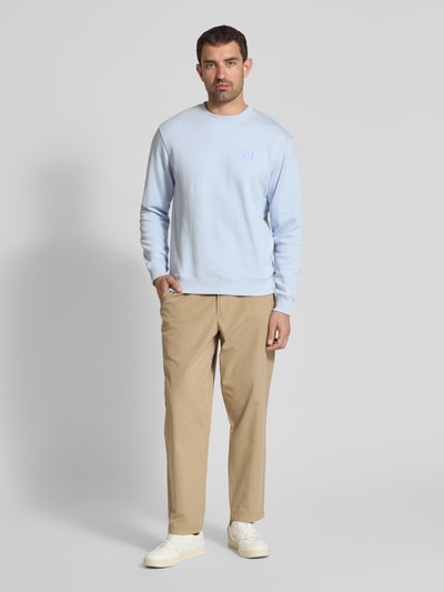 Scotch & Soda Sweatshirt met logobadge, model 'Seasonal core' Lichtblauw - 1