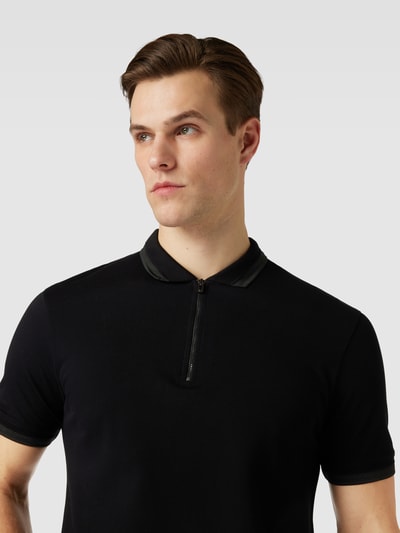 Emporio Armani Poloshirt im unifarbenen Design Black 3