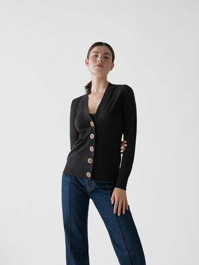 Tory Burch Strickjacke mit Logo-Knöpfen Marineblau 4