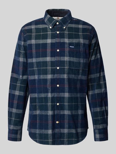Barbour Tailored Fit Flanellhemd mit Brusttasche Marine 1