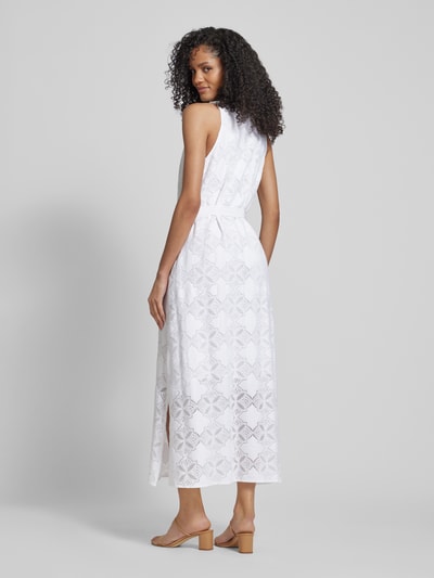 MOS MOSH Długa sukienka z wiązanym paskiem model ‘Paolina’ Biały 5
