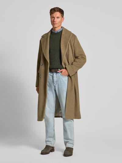 Barbour Regular fit gilet van een mix van wol en linnen met zijde Donkergroen - 1