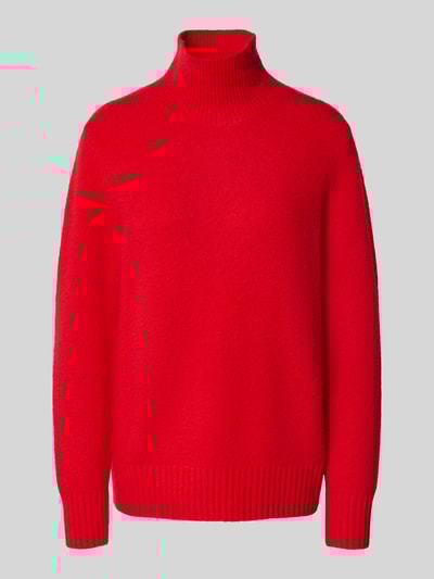 Jake*s Casual Sweter z dzianiny ze stójką Wiśniowy 2