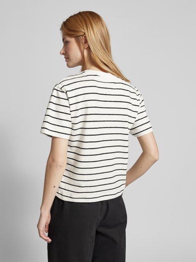 JAKE*S STUDIO WOMAN T-shirt in gebreide look met streepmotief Zwart - 5