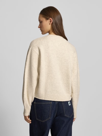 Tommy Jeans Korte gebreide pullover met wol Offwhite - 5