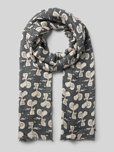 Codello Szal z wiskozy ze wzorem na całej powierzchni Średnioszary 1