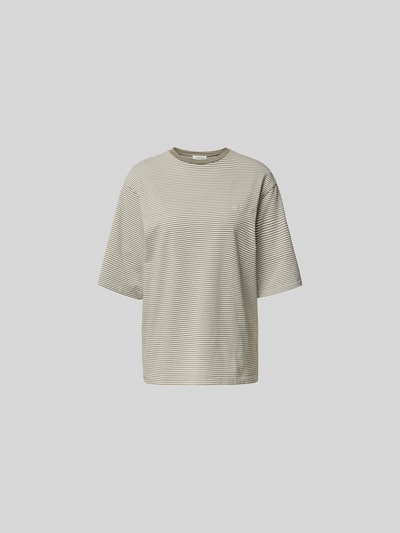 Anine Bing Oversized T-Shirt mit Streifenmuster Khaki 2