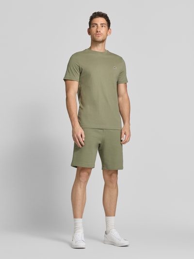 Lacoste Regular Fit Sweatshorts aus reiner Baumwolle  Oliv 1