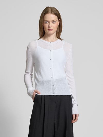 Max Mara Studio Cardigan mit Rundhalsausschnitt Modell 'CORINTO' Weiss 4