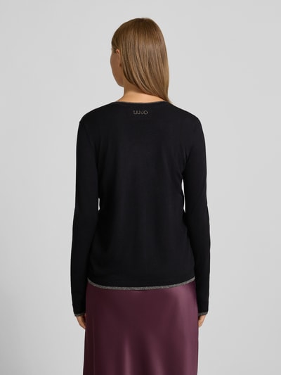 Liu Jo White Regular Fit Longsleeve aus Viskose-Mix mit Rundhalsausschnitt Black 5