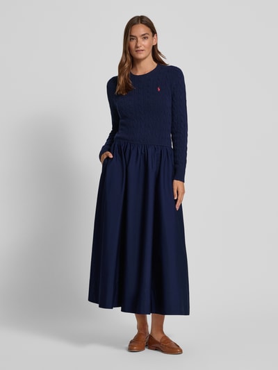 Polo Ralph Lauren Getailleerde midi-jurk van lanawolmix met kasjmier Marineblauw - 4