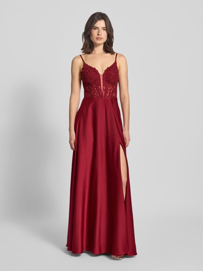 Mascara Abendkleid mit Herz-Ausschnitt Dunkelrot 4