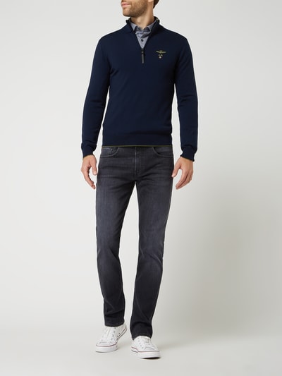 MAC Chino met regular fit en stretch  Jeansblauw - 1