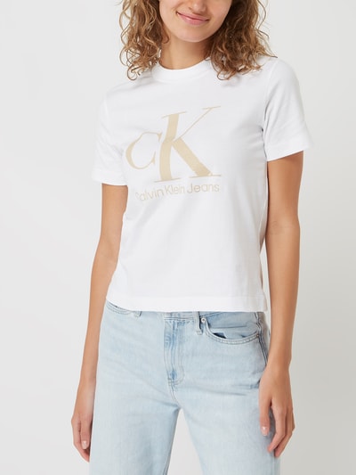 Calvin Klein Jeans T-Shirt aus Baumwolle  Weiss 4