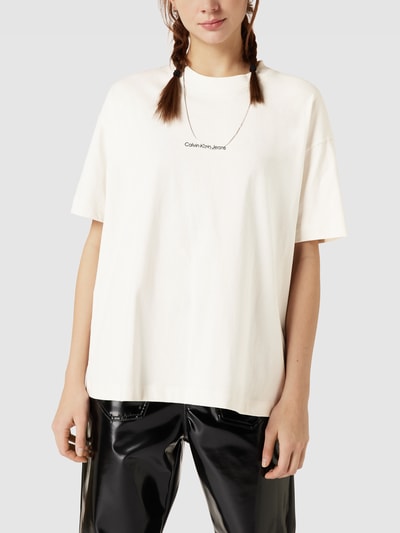 Calvin Klein Jeans T-Shirt mit Label-Print Offwhite 4