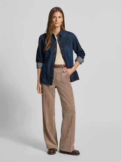 Tommy Hilfiger Regular Fit Denim-Jeansbluse aus Baumwoll-Lyocell-Mix Modell 'MILO' Marine Melange 1