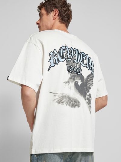 REVIEW T-Shirt mit Label-Print Offwhite 3