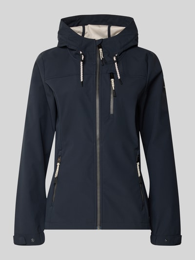 Produktfoto, dunkelblaue Jacke mit 10.000 mm Wassersäule Modell 'GS111' von G.I.G.A. DX, Slim Fit, Kapuze, Reißverschlüsse, strukturierte Oberfläche