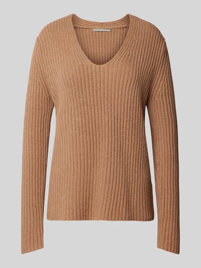 (The Mercer) N.Y. Strickpullover aus Kaschmir mit V-Ausschnitt  Camel Melange 2