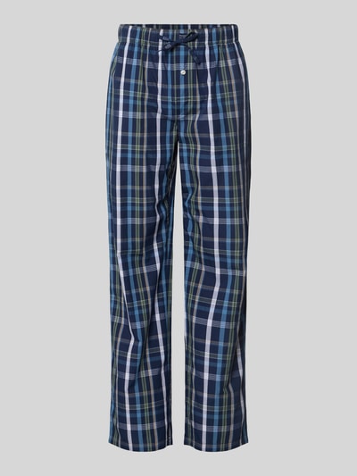 Produktfoto, Pyjama-Hose aus reiner Baumwolle von Christian Berg Men, kariert in Blau, Grün und Weiß, elastischer Bund, gerade Passform